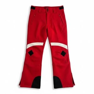 Nils Vintage Red Ski Pants White Stripe Fleece Lined Made in USA Retro Mens